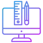 Professional Web Design Services with UI Layout on Desktop Desktop screen showing website layout, charts, and interface elements for web design services