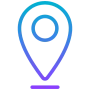 Map pin icon showing location tracking, GPS services, and real-time positioning